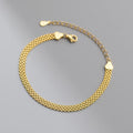 925 Sterling Silver 18K Gold Plated Geometric Shape Chain Bracelet Women Fine Jewelry Bracelets