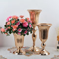 Small Waist Flower-Shaped Iron Vase Hollow Metal Wedding Decoration Wholesale Supply for Home Use Box Packing for Party Stage