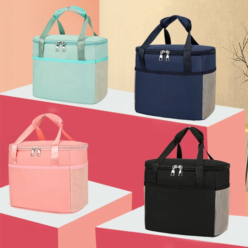 15l Thicken Folding Fresh Keeping Waterproof Nylon Lunch Bag Cooler Bag for Steak Insulation Thermal Bag Insulation Ice Pack