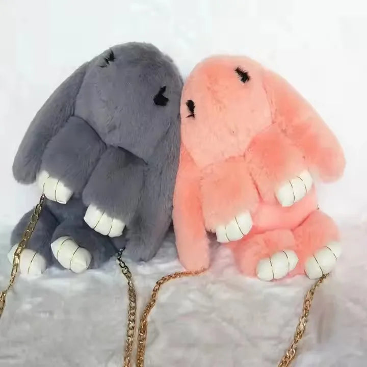 Cute Plush Rabbit Backpack Shoulder Crossbody Bag Japanese Bunny 13 Colors Stuffed Rabbit Toy Children