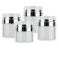 Stock Empty White Acrylic 15ml 30ml 50ml Press Airless Pump Cream Jars Plastic for Cosmetic Packaging-Use for Eye Cream Lotion