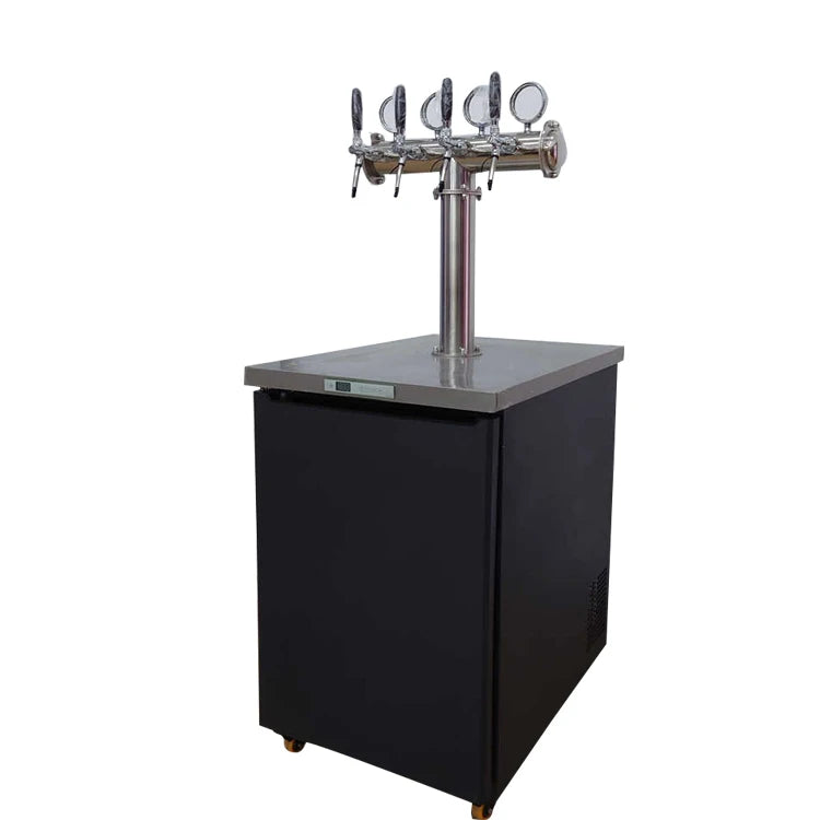 Beer Kegerator Cooler with Compressor Cooling and Painted Steel Plate / Draft Beer Tower Dispenser for Bar