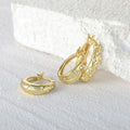 Unique 925 Sterling Silver Gold Plating Dainty CZ Zircon Star Hoop Earring for Women Wholesale