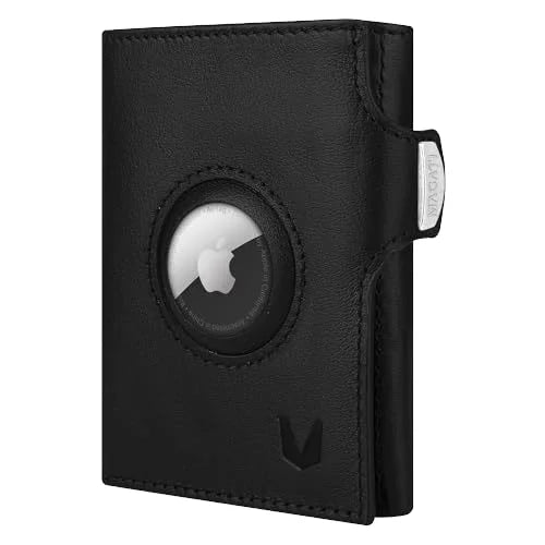 THUMBS-UP Mini Slim Aluminum Leather U Shaped Small Table Number Place Name Card Holder Pop up Card Holder RFID Men Wallet