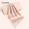 MAANGE Makeup Tool Kits Wholesale Custom 11pcs pink Makeup Brushes for Make up with Pu Brush Bag