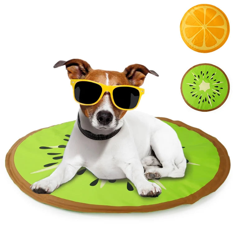 AFP  Hot Sales Washable Summer Fruit Kiwi Orange Pet Cool Dog Bed Pad Chilly Pet Cooling Gel Mat for Pets Dogs Cats