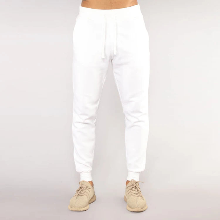 L22006 Clothing Manufacturers Custom Plain White Drawstring Waist Men Workout Joggers  Streetwear Running Sweatpants Pants
