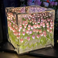 Howlighting DIY Decorative Handmade Garden Tulips Night Light Table Lamps Bedroom Ornaments Craft Tulip Mirror Birthday Gift