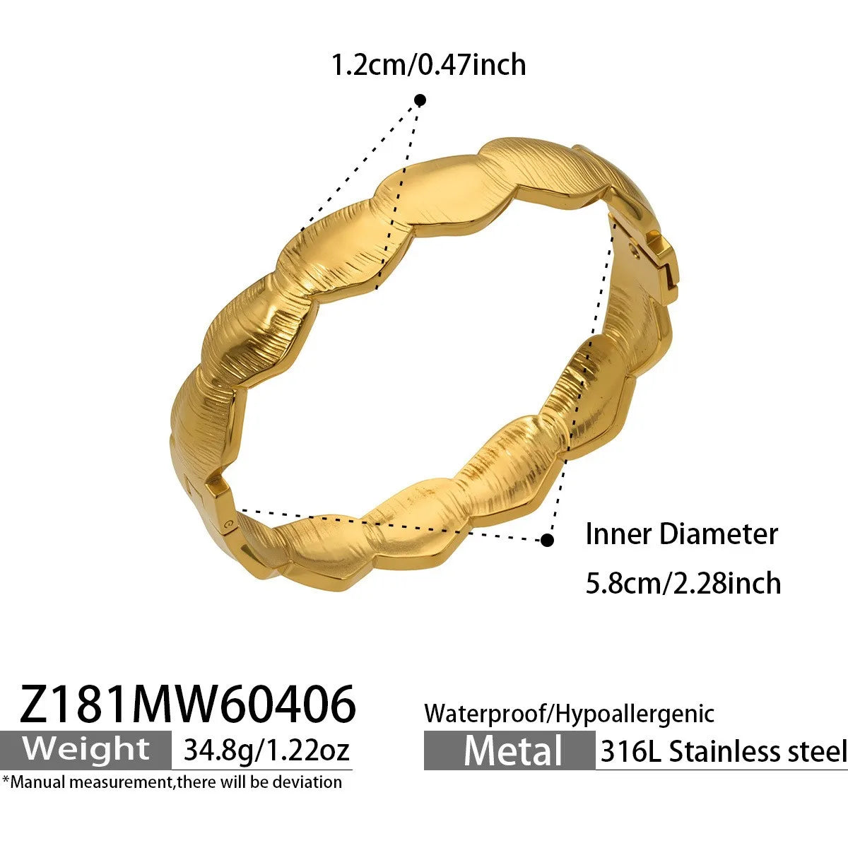 Wholesale Stainless Steel Bracelet Jewelry Lucky Gold Plated Bangle Bracelet for Women