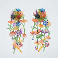 Kaimei Hot Bohemia Za Flower Glass Dangle Earrings for Women Floral Beads Resin Pendant Drop Earrings Handmade Beaded Earrings