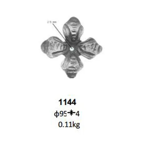 Wrought Iron Components Elements Hand Hammered Iron Flowers for Stair Porch Railing Parts Handrail Balustrade Gate Fence