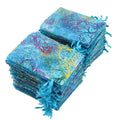 In Stock Gold Stamped Coral Pattern Snow Gauze Bag Organza Drawstring Bags Mesh Gift Pouch Jewelry Packaging Pouches