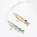 Selco 19Cm 70G Pike Stinger Wire Shad Tail Swimbait Jointed Artificial Lure Black Pike Fishing Flies Pike Hooks