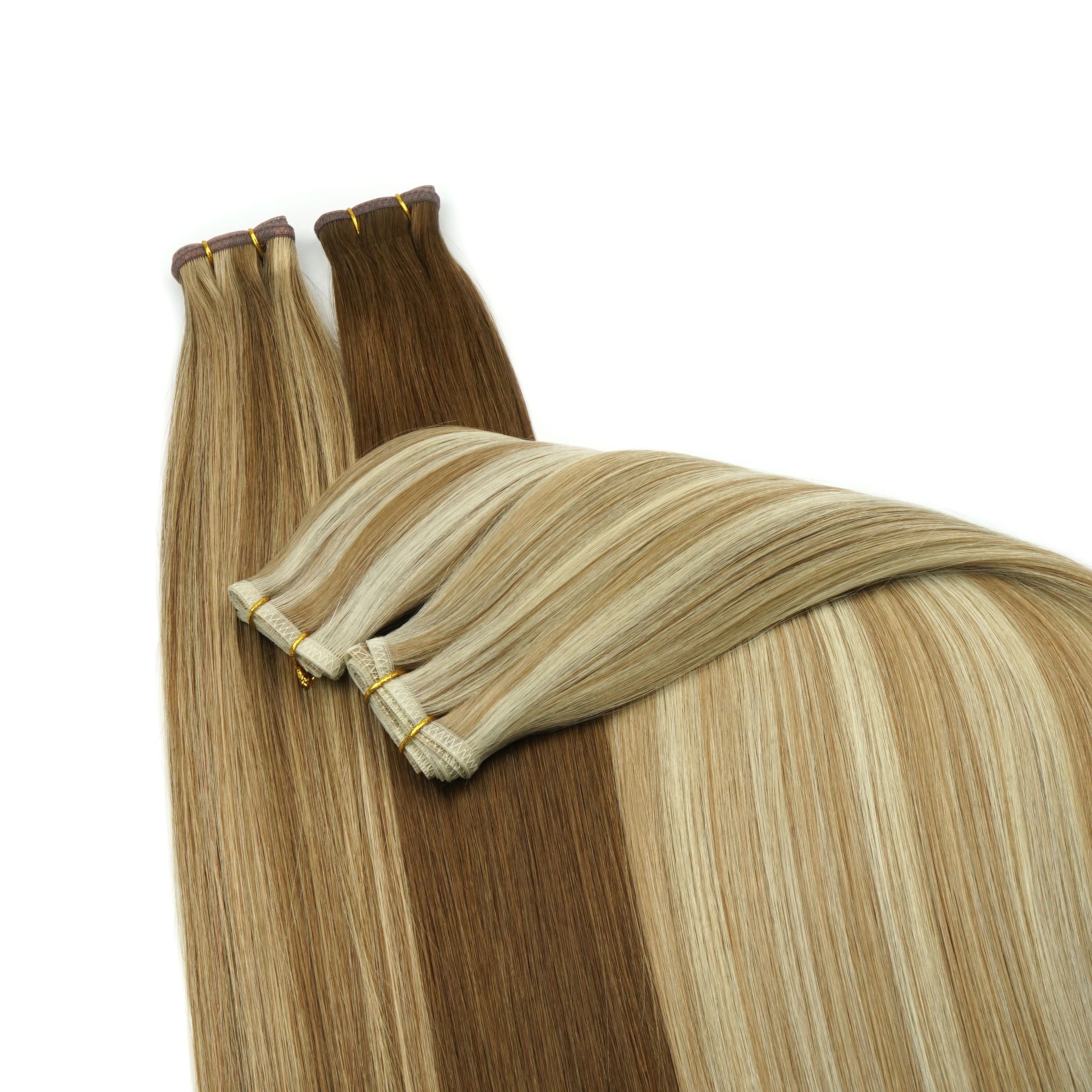 Luxury Double Drawn Flat Weft 100%Russian/European Luxury Human Hair Extensions Full Cuticles Wholesale Price