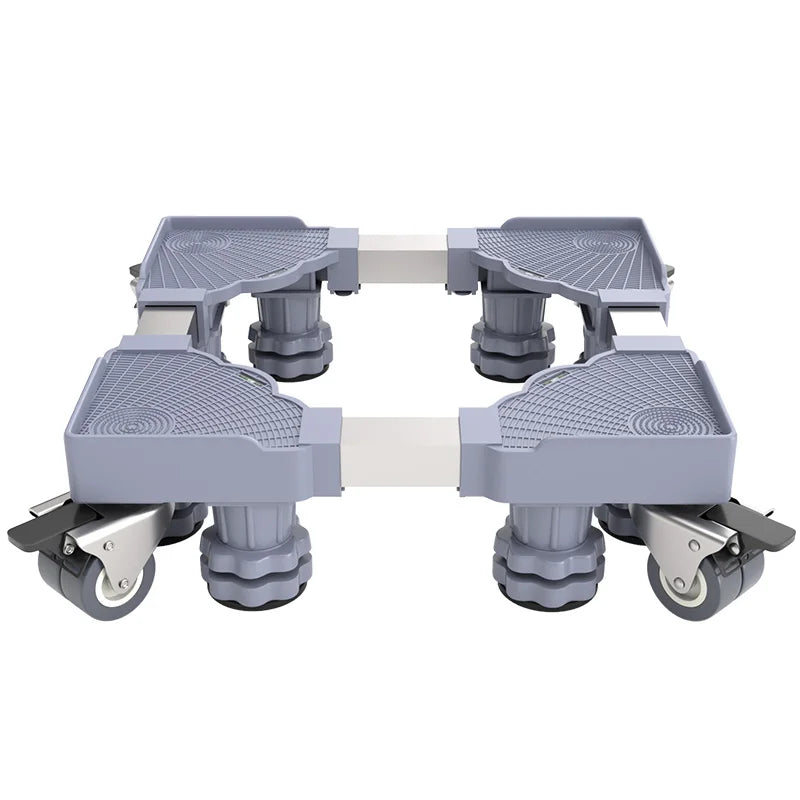 Adjustable Household Mobile Stand for Washing Machine & Refrigerator Stainless Steel with Plastic &Manual Power Base Stand Parts