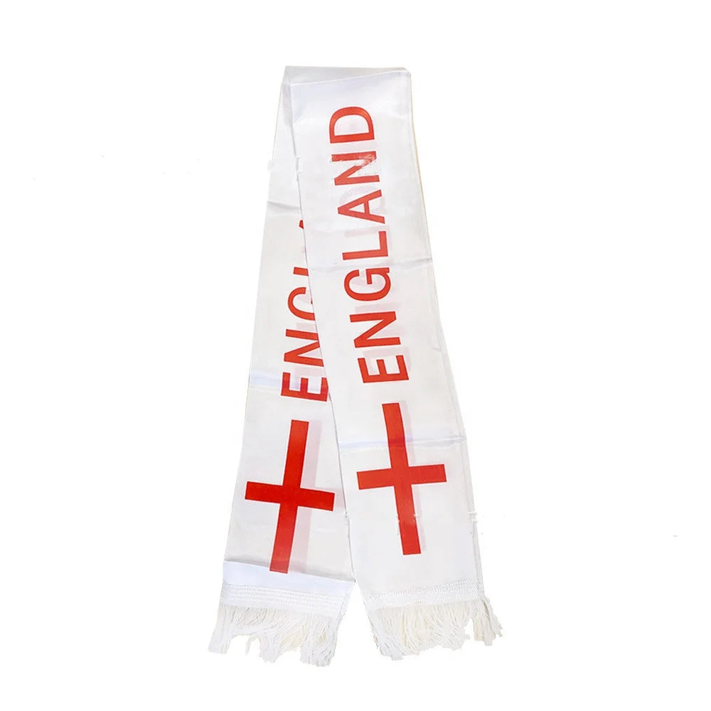 2025 Fans Football Satin Customizable Flag Scarf Vest England Italy Brazil Promotional Ribbon Shawl for Advertising & Election