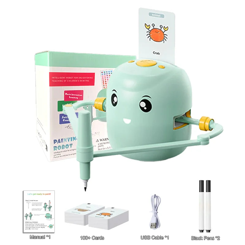 English Layout Automatic Drawing Robot Children's Technology Baby Automatic Painting Learning Machine Smart Toy Gift