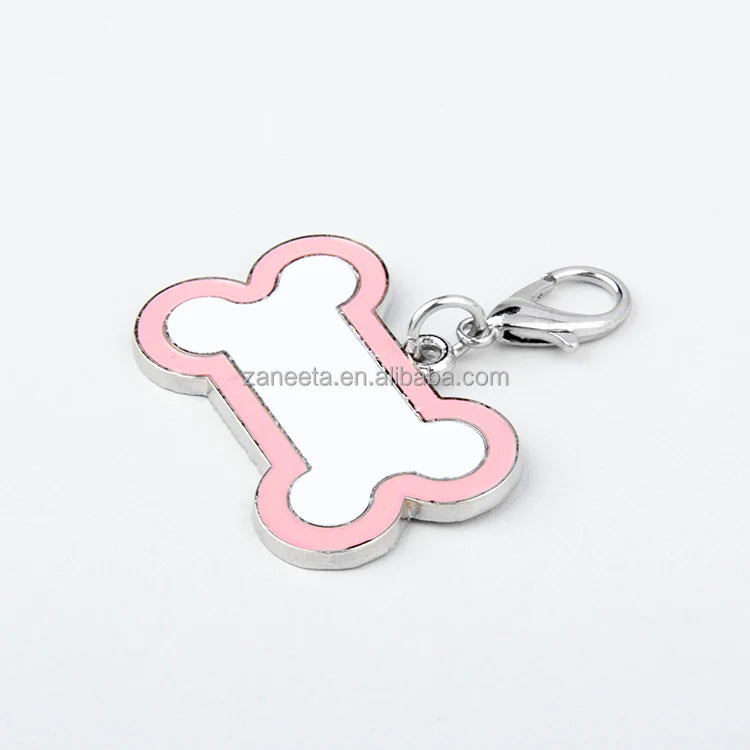 Custom Metal Personalized Pet ID Name Tags Sublimation Metal Bone Dog Tag