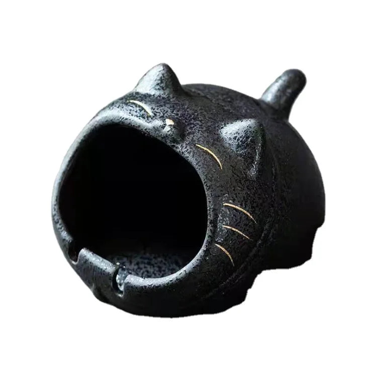 Newly Arrived Classic Cat Shape Ashtray Funny Novelty Ceramic Cigar Ashtray for Indoors & Outdoors Cat Design for Home Office