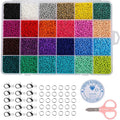 Cheap 2MM 3MM 4MM DIY Jewelry Bracelet Loose Bead Baking Paint Color Crystal Glass Seed Beads  Boxes Set