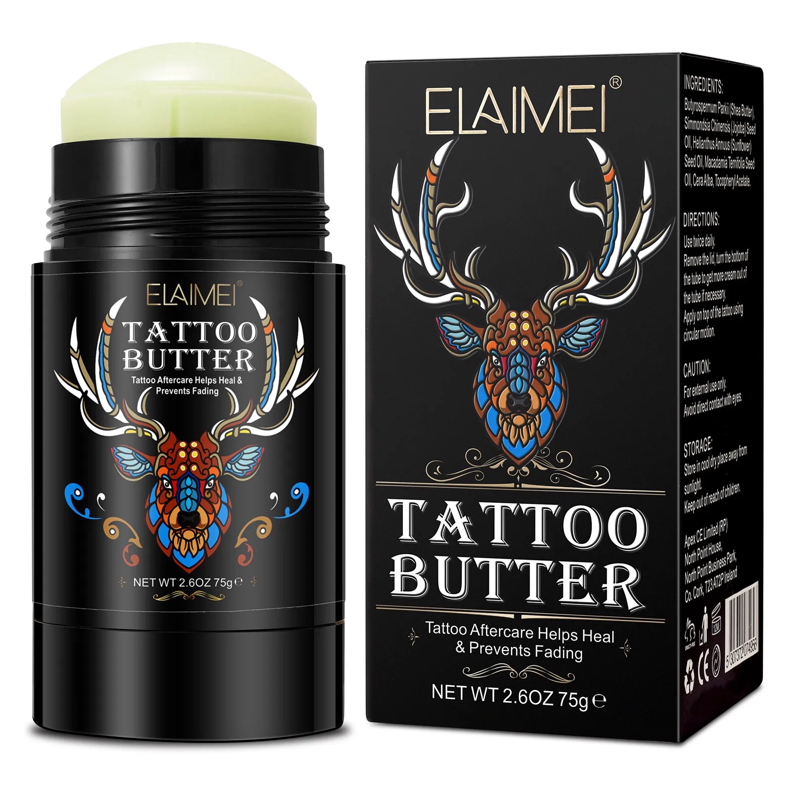 ELAIMEI Custom Logo Tattoo After Care Butter Balm Cosmetic Tattoo Moisturizer Healing Brightener Tattoo Balm Aftercare Sticks
