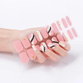 2024 New Arrival French Art Plastic Non-toxic Long Lasting Jelly Color Full Cover UV Semi-Cured Gel Nail Stickers