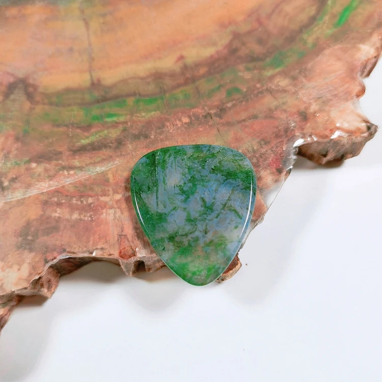 Huiying Moss Agate Guitar Accessories Picks Crystal Custom Logo Personalized