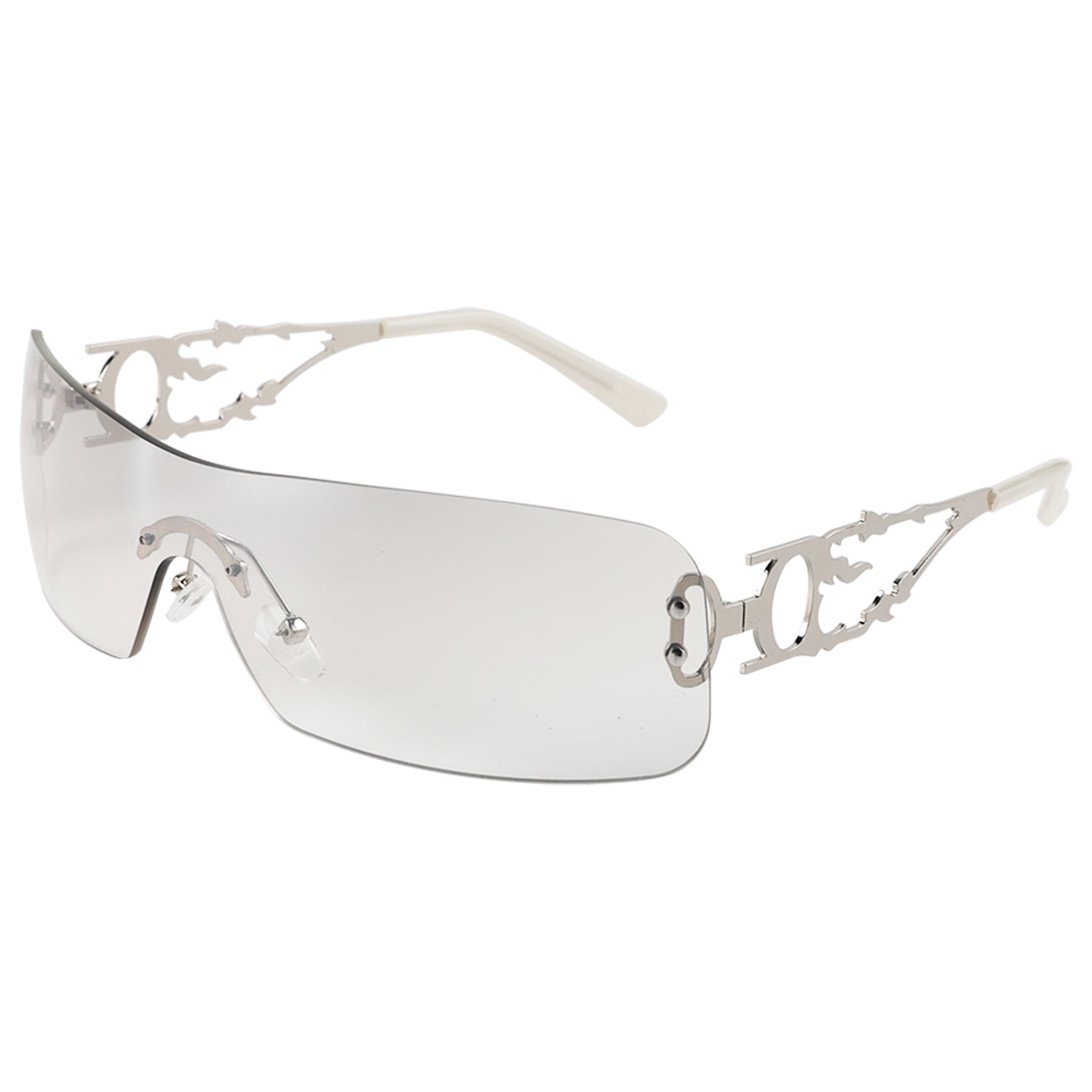New Sunglasses Metal Large Frame Men and Women Personality Photo Europe and the United States Rimless Sunglasses in Stock
