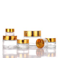 Wholesale 5g 10g 15g 20g 30g 50g 60g 100ml 200g 1 2 4 oz Empty clear Skin Care Cosmetic Glass Cream Jars with Black Plastic Lid