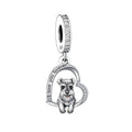 Fit Original Pan Charms Bracelet 925 Sterling Silver I Love You Forever  Schnauzer Dog Bead for Women Jewelry Making