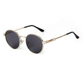 STORY STY9568 Retro Round Green Lenses Sunglasses Men Women Metal Punk Shades Gold Silver Frame Steampunk Sun Glasses