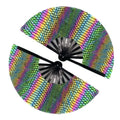 FAREA Reflective Large Clack Festival Handheld 33cm Folding Rave Chinese Bamboo Fans for Dancing Parties