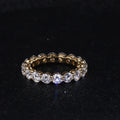18k Gold Ring Yellow Color Full Eternity Round Shape Moissanite Jewelry Rings