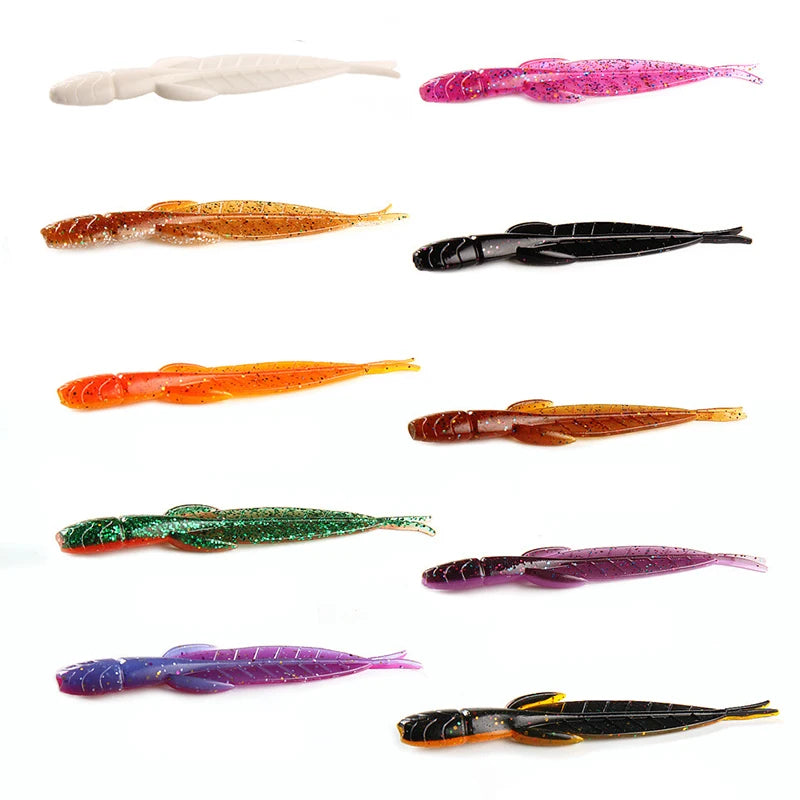 WEIHE 7.8cm 1.42g 12Colors 20pcs/bag Leech Shape Soft Fishing Lure PVC Bait Saltwater Freshwater Pesca Fishing Bait Forked Tail