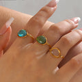 Fashion Jewelry Rings Gold-plated Stainless Steel Resin Rings for Jewelry Women YRS631
