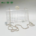 YHJ BSCI Factory Fashion Custom Logo Luxury Party Wedding Designer Women Transparent Acrylic Handbag Clutch Purse Evening Bag