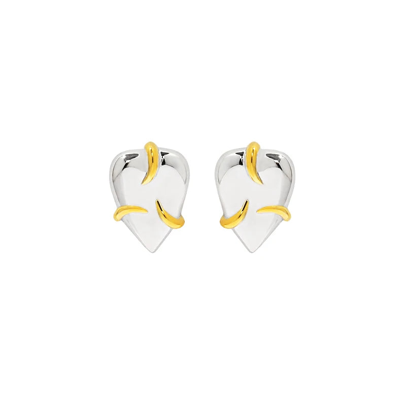 Wuqie Simple Jewelry 925 Sterling Silver Minimalist Heart Stud Earrings for Girls