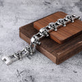 Wholesale Punk Silver Domineering Bike Chain Skull Bracelet Hip Hop Motorcycle Chain Skull Jewelry