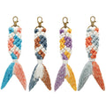 Keyring De Cuerda Colorful Mermaid Keychain Hand-woven School Bag Pendant Rope Ornaments Rainbow Women Mermaid Keychain