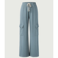 Comfort Soft Rib Straight Leg Elastic Waistband With a Drawstring Cargo Pant Sweatpants
