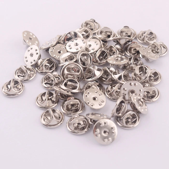 Silver Color Brass butterfly Clutch Clasp Pin Backs for Lapel Badge Brooch Accessories