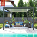 Modern Aluminum Outdoor Garden Weatherproof Metal Sun Shade Canopy Gazebo Bioclimatic Pavilion Foldable Retractable Pergola