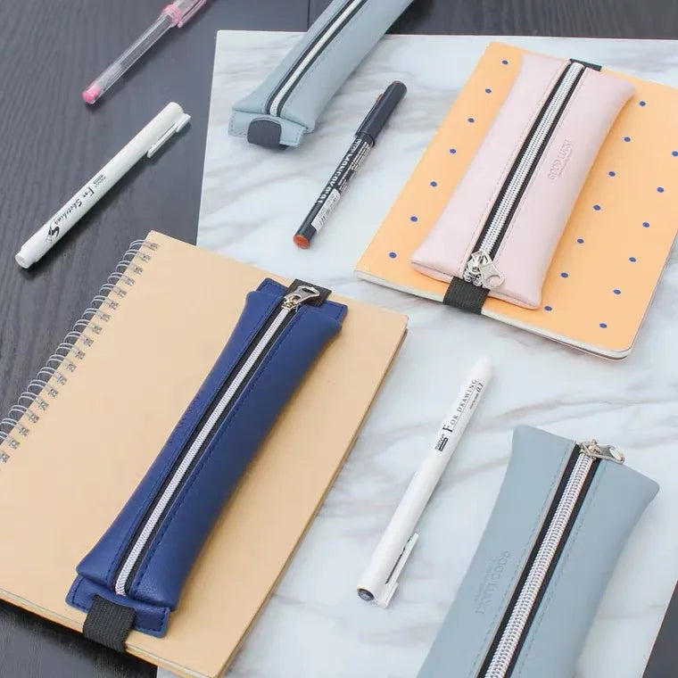 Simple Style Elastic Leather Pencil Case for iPad Pencil Note Appl Marker Pen Sleeve Holder Stylish Promotional Pens Holder