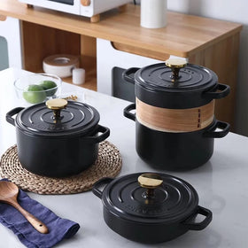 Nordic Ceramic Stew Pot Steamer Casserole Soup Household Gas Creative High Temperature Ceramic Casserole