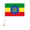 12x18 Inches Polyester Printing Ethiopia Custom Car Window Flag With Holder