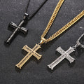 New Design Custom China Wholesale Religious Cross Gold Plated Low Price Stainless Steel Jewelry Chain Necklace for Men