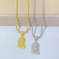 New Design Hot Selling Hip Hop Iced Out Jesus Face Pendant 925 Sterling Silver Pendant Necklace
