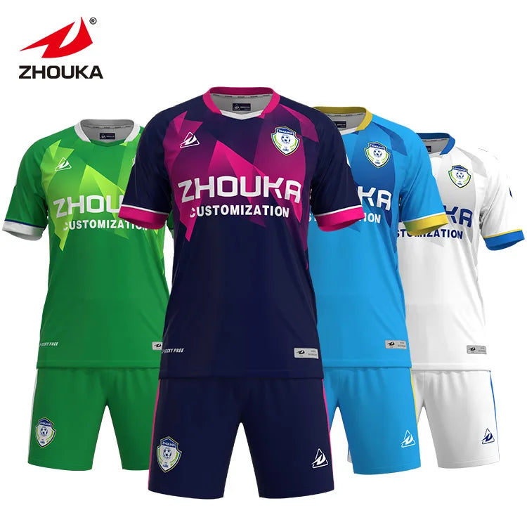 Wholesale Custom Design Team Retro Soccer Jersey Uniform Full Set College Youth Men Soccer Shirts Football Jerseys
