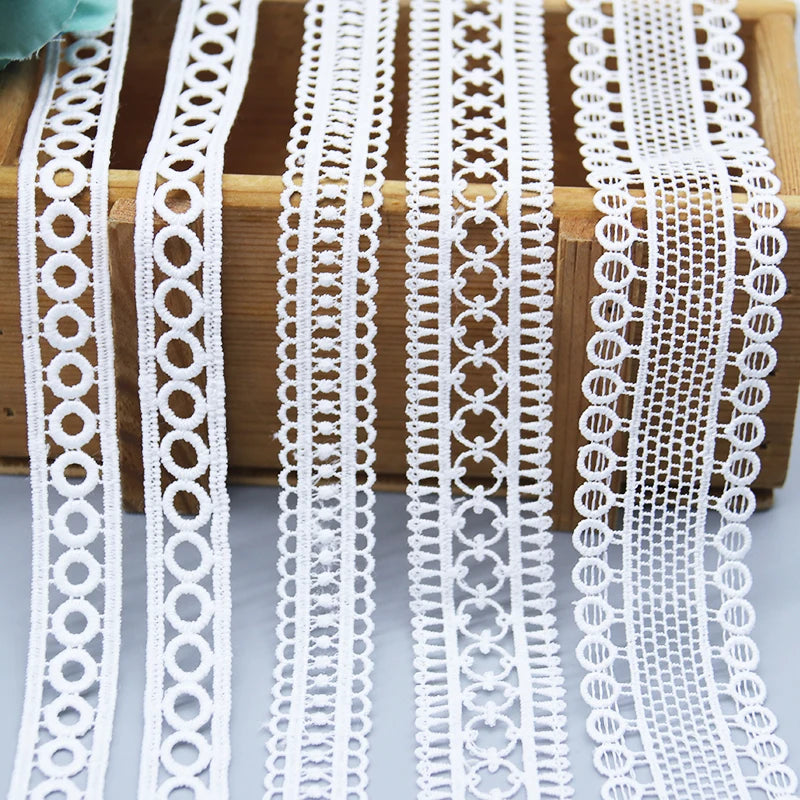 Factory Wholesale Water Soluble Lace Trim Classic 100% Polyester African Lace for Garment Dress