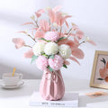 Home Decoration Ins Style Simulation Eucalyptus Leaf Ball Chrysanthemum Bundle Flower Vase Arrangement Artificial Flower